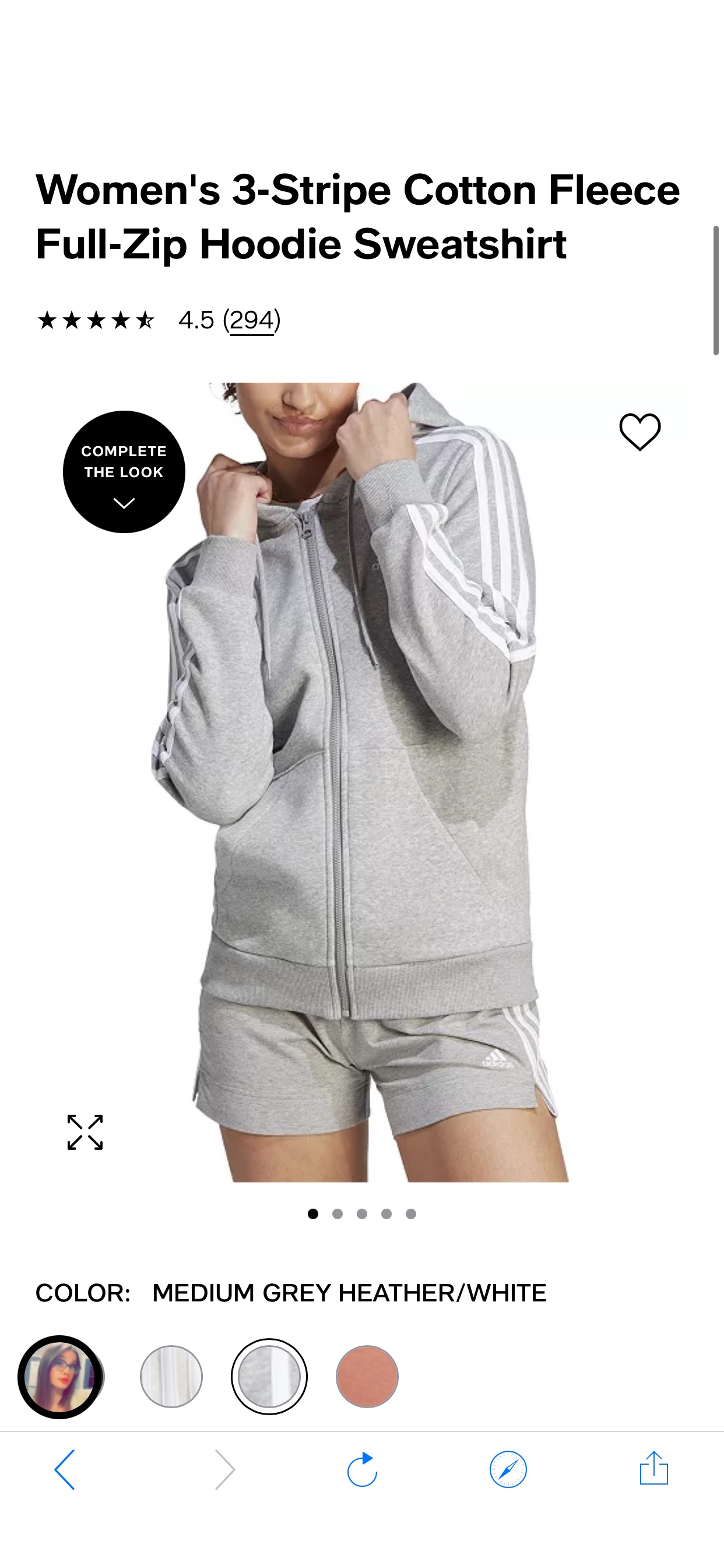 adidas Women's 3-Stripe Cotton Fleece Full-Zip Hoodie Sweatshirt - Macy's adidas Fleece Full-Zip Hoodie原价60，现在29.99