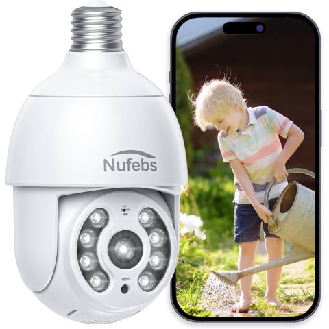 NUFEBS 1080P 2.4G WiFi 安防摄像头 自带照明