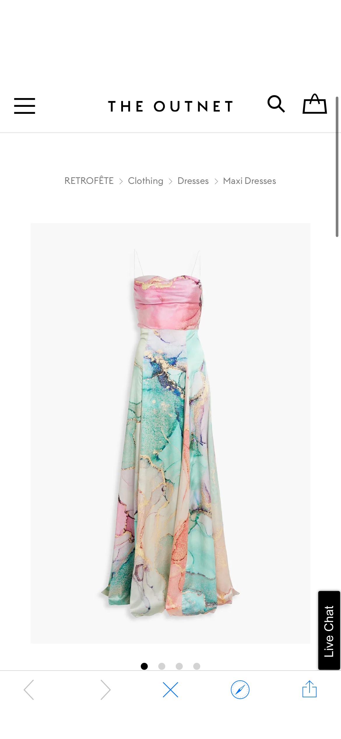 Multicolor Gracie printed stretch-silk satin maxi dress | RETROFÊTE | THE OUTNET