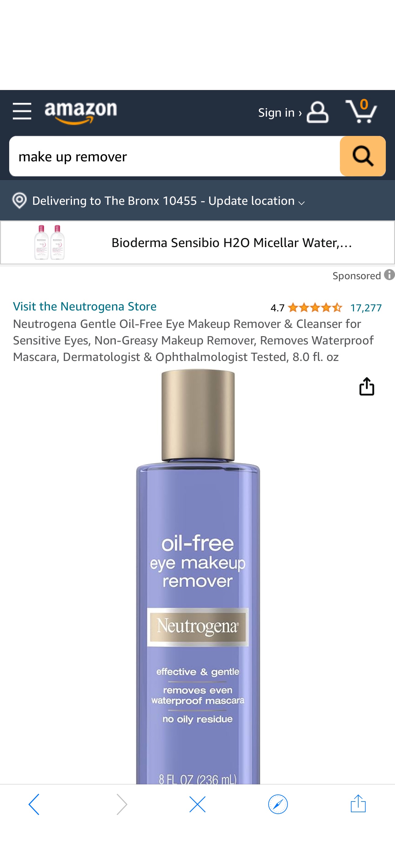 Amazon.com: Neutrogena Gentle Oil-Free Eye Makeup Remover & Cleanser for Sensitive Eyes, Non-Greasy Makeup Remover, Removes Waterproof Mascara, Dermatologist & Ophthalmologist Tested, 8.0 fl. oz : Bea