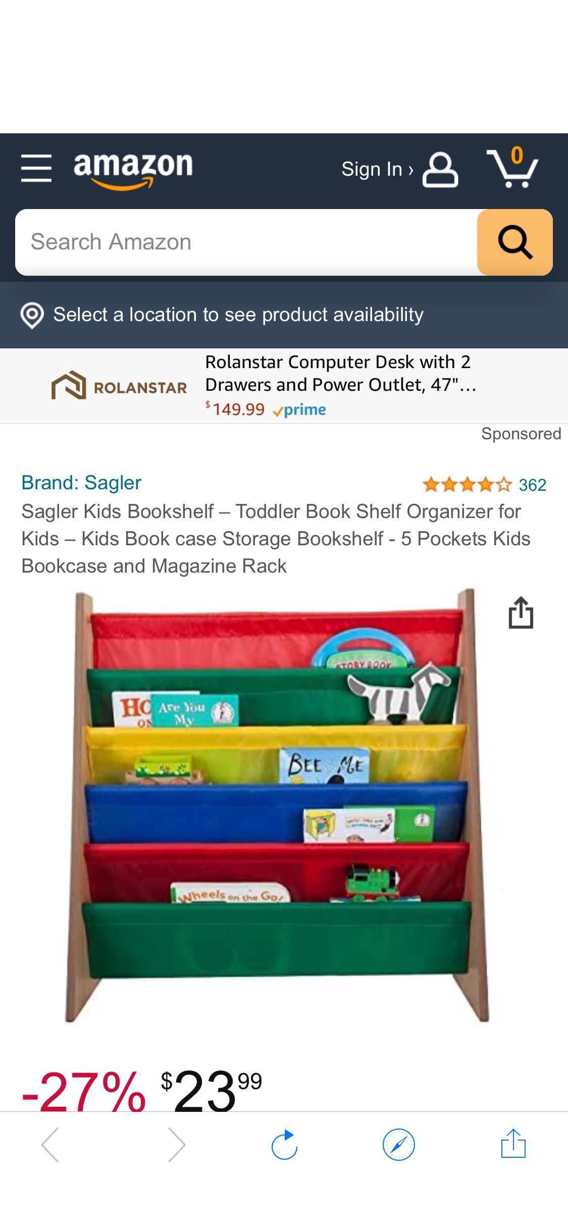 Amazon.com: Sagler Kids Bookshelf – Toddler Book Shelf Organizer for Kids – Kids Book case Storage Bookshelf - 5 Pockets Kids Bookcase and Magazine Rack : Home & Kitchen