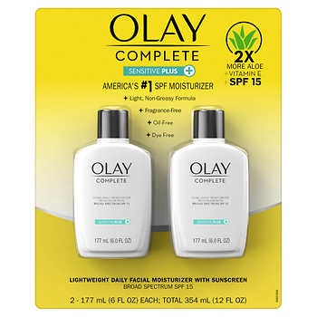 美国版大宝Olay Complete Sensitive 6 fl oz, SPF 15, 2-pack