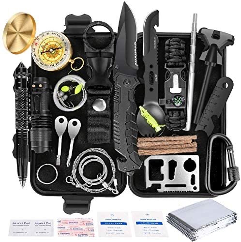 Survival Kit 35 in 1, First Aid Kit, Survival Gear, Survival Tool Gifts for Men Boyfriend Him Husband Camping, Hiking, Hunting, Fishing