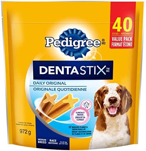 PEDIGREE DENTASTIX Oral Care Dog Treats for Medium Dogs - Original, 40 Sticks : Amazon.ca: Pet Supplies