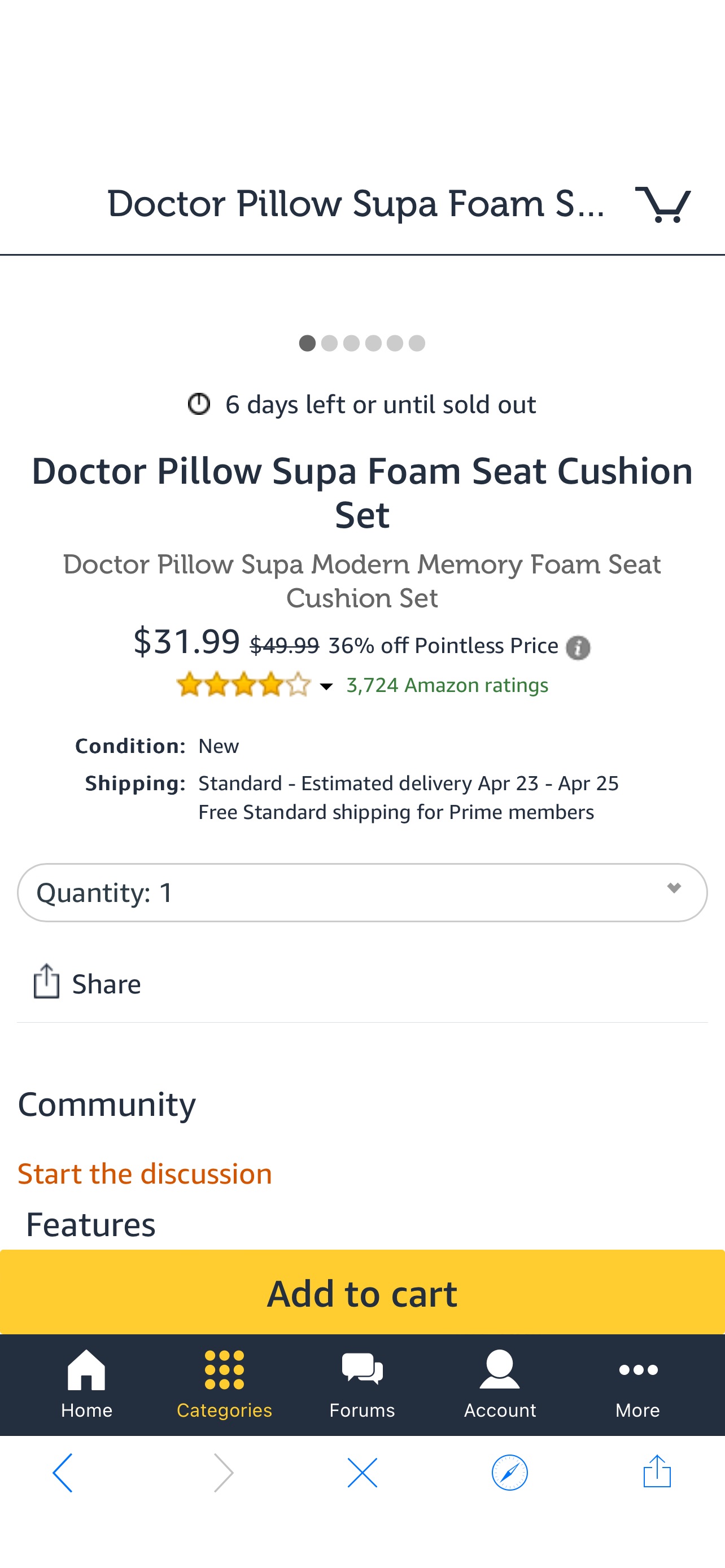坐垫Doctor Pillow Supa Foam Seat Cushion Set