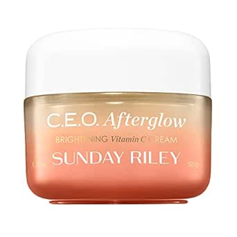 Amazon.com: Sunday Riley C.E.O. Afterglow Brightening Vitamin C Cream Face Moisturizer, 1.7 oz. : Beauty &amp; Personal Care