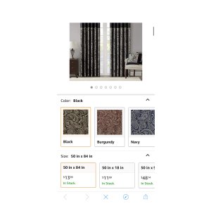 $13.99 Amazon.com: Black Curtains For Living Room , Traditional Back Tab Curtains For Bedroom , Aubrey Jacquard Rod Pocket Window Curtains , 50x84 , 2-Panel Pack : Everything Else