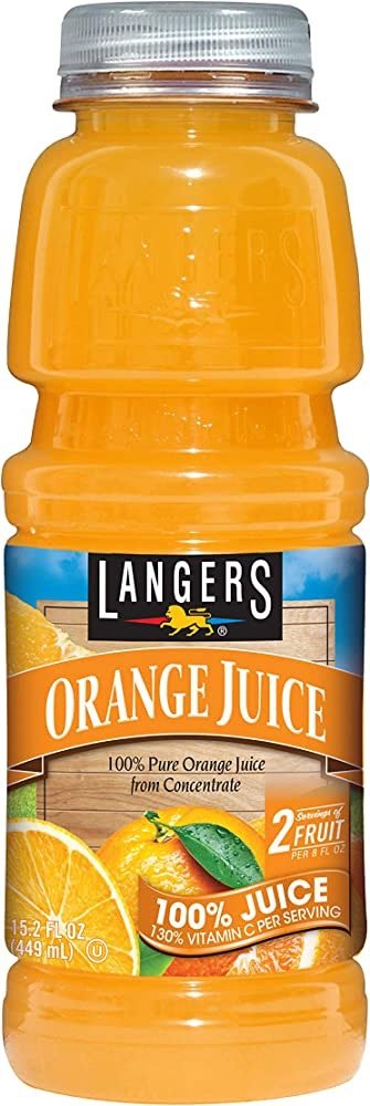 Langers 100%橙汁15.2oz 12瓶