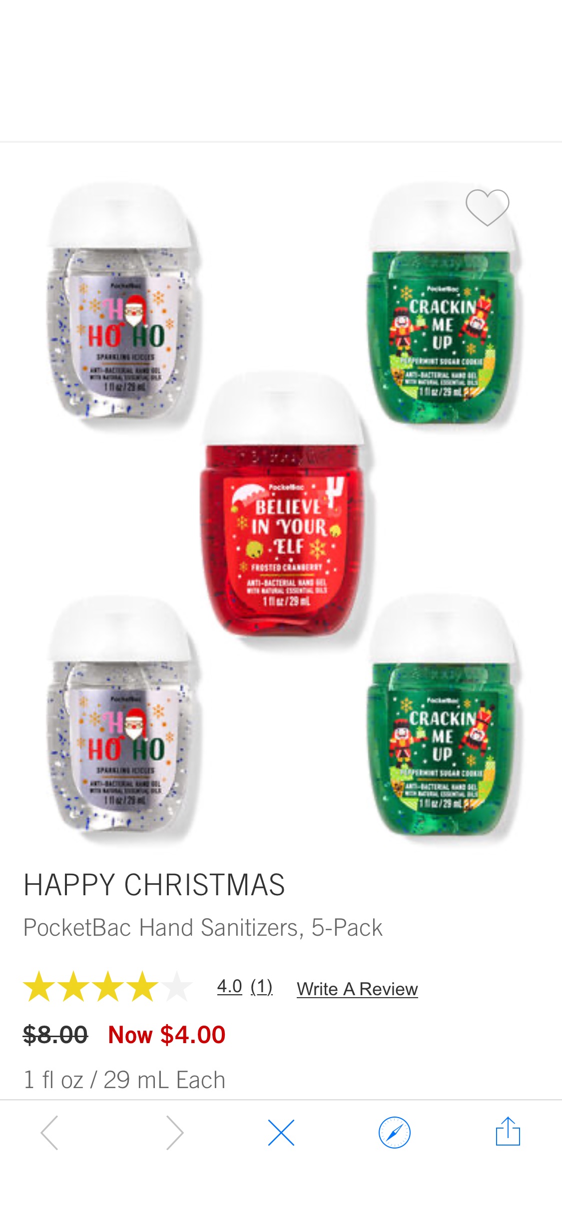 Happy Christmas PocketBac Hand Sanitizers, 消毒洗手液5-Pack | Bath & Body Works