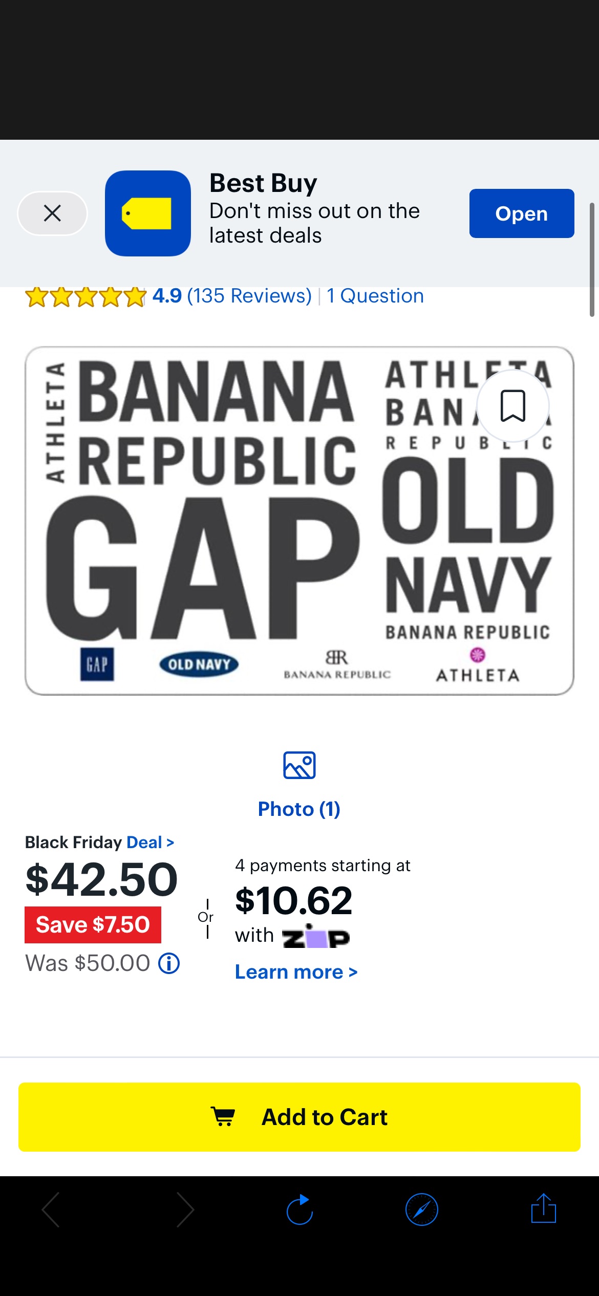 Gap Options $50 Gift Card GAP $50 - Best Buy