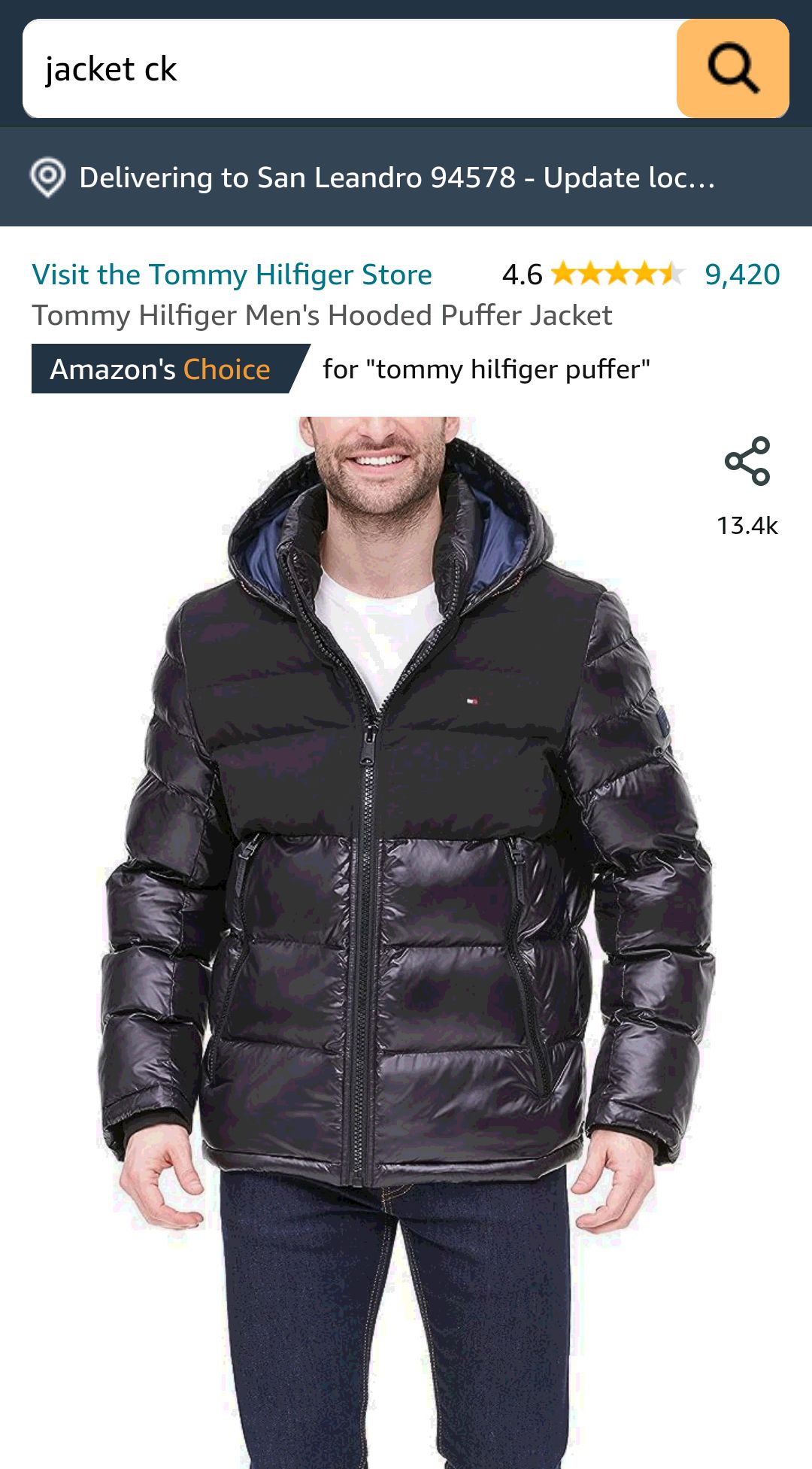 Tommy Hilfiger Men's Classic Hooded Puffer Jacket, Black Two Tone, X-Large at Amazon Men’s Clothing store