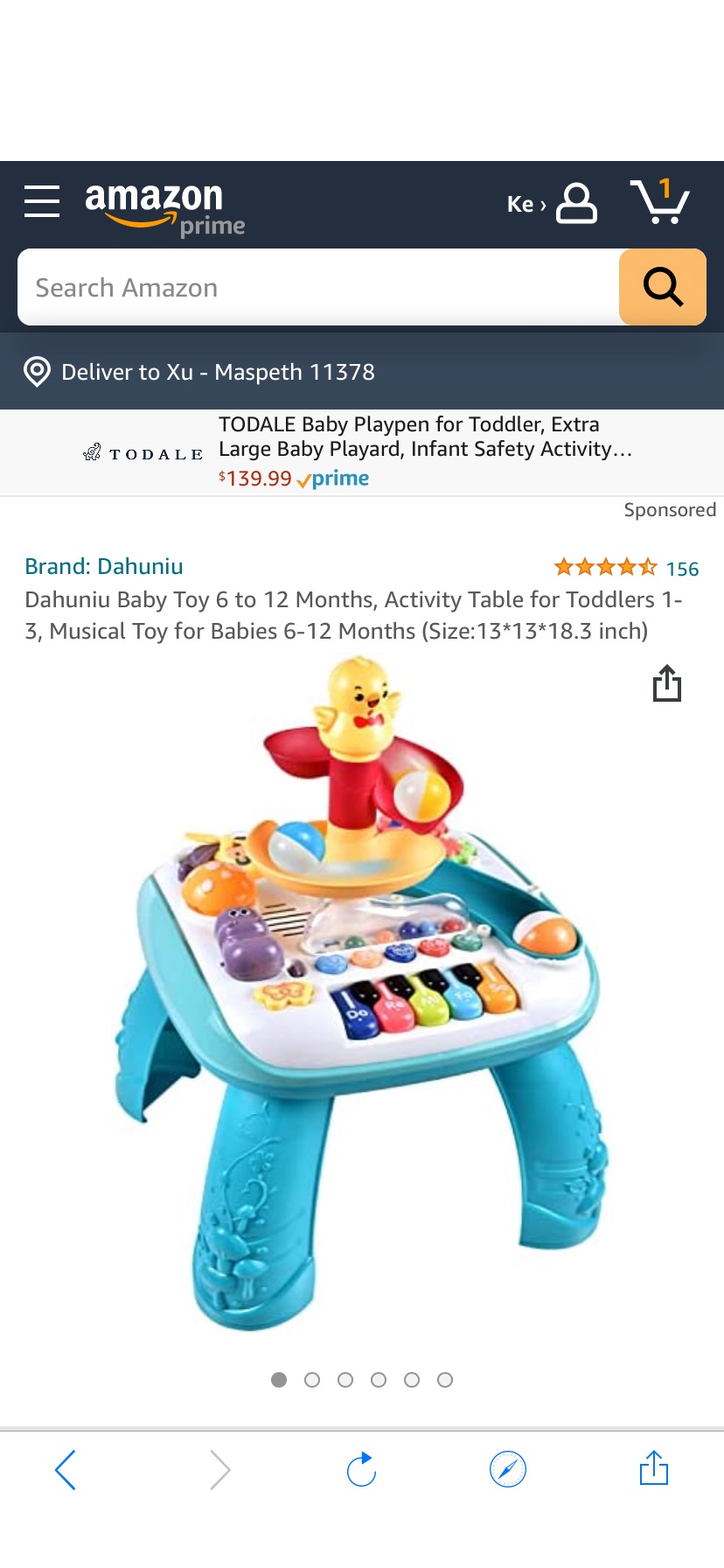Dahuniu Baby Toy 6 to 12 Months, Activity Table for Toddlers 1-3, Musical Toy for Babies 6-12 Months (Size:13*13*18.3 inch) : Toys & Games 儿童音乐玩具桌