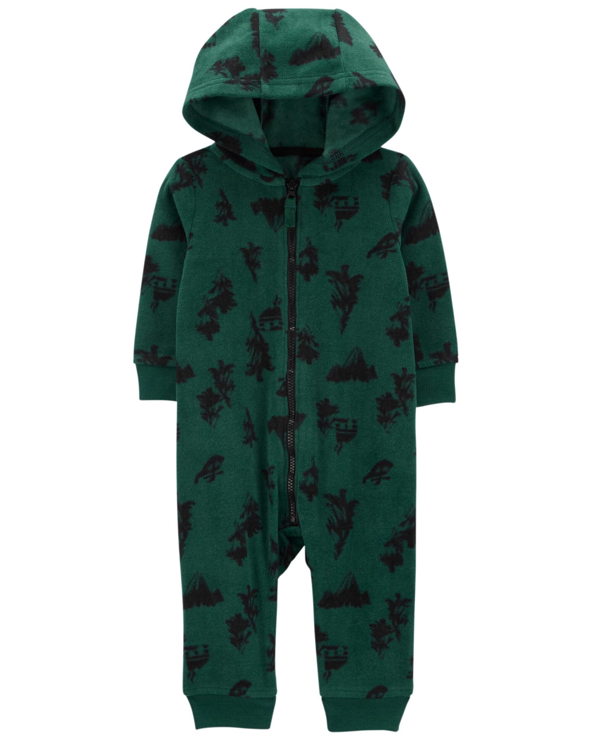 Green Baby Hooded Fleece Jumpsuit | carters.com