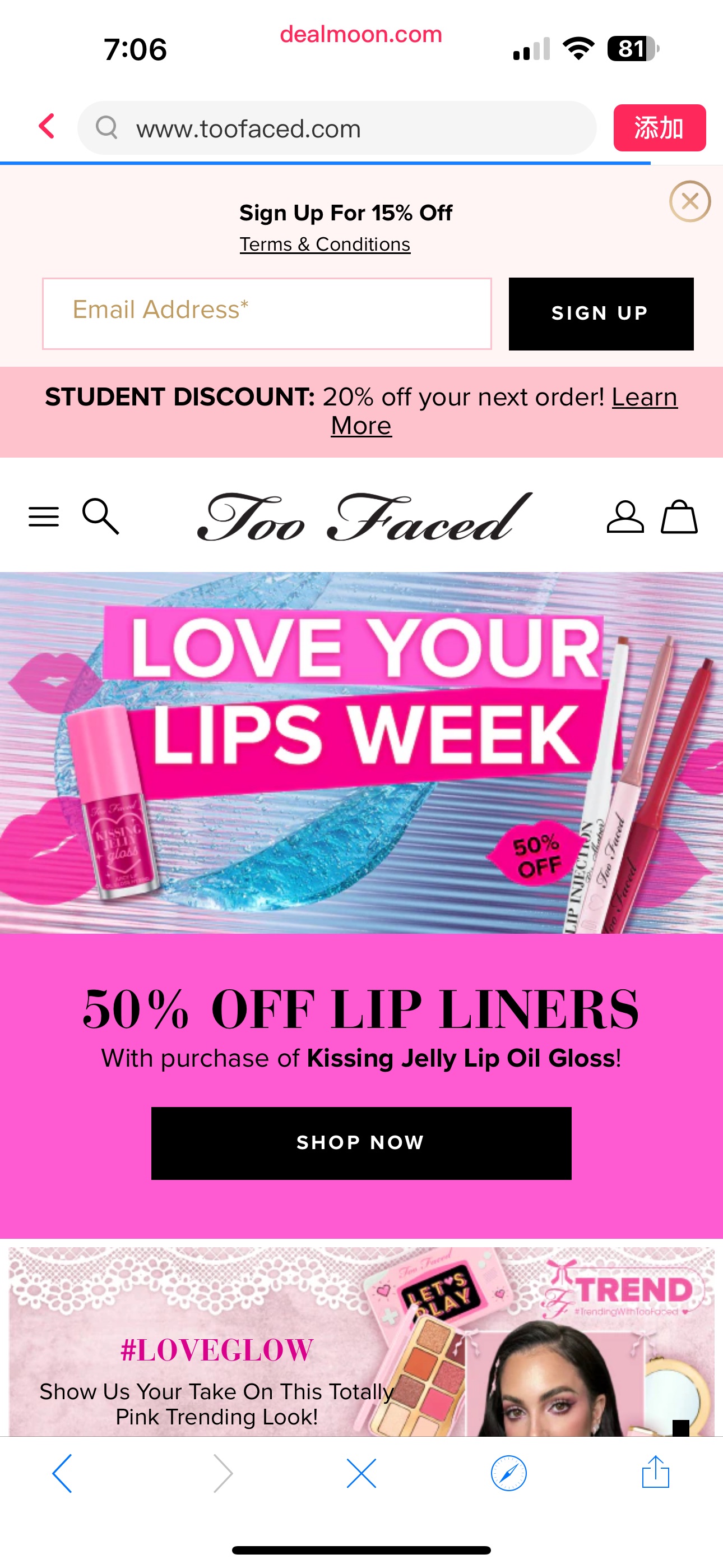 Too Faced: Makeup, Cosmetics & Beauty Products Online | TooFaced唇部产品五折