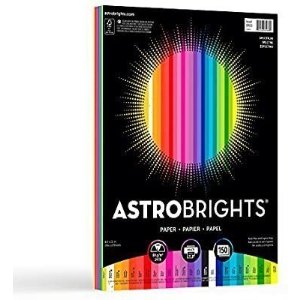 Amazon.com: Astrobrights Color Paper, 8.5” x 11”, 24 lb/89 gsm, "Spectrum" 25-Color Assortment, 150 Count: Prime Pantry