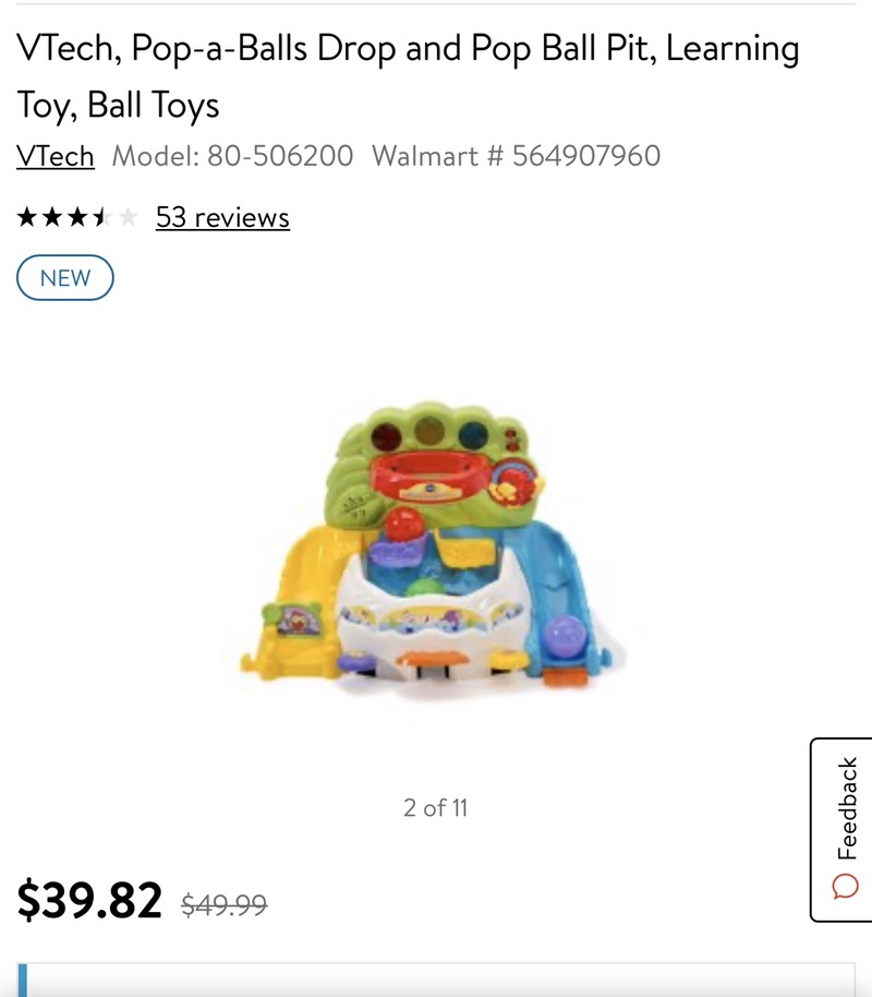 VTech, Pop-a-Balls Drop and Pop Ball Pit, Learning Toy, Ball Toys - Walmart.com - Walmart.com 儿童玩具特价