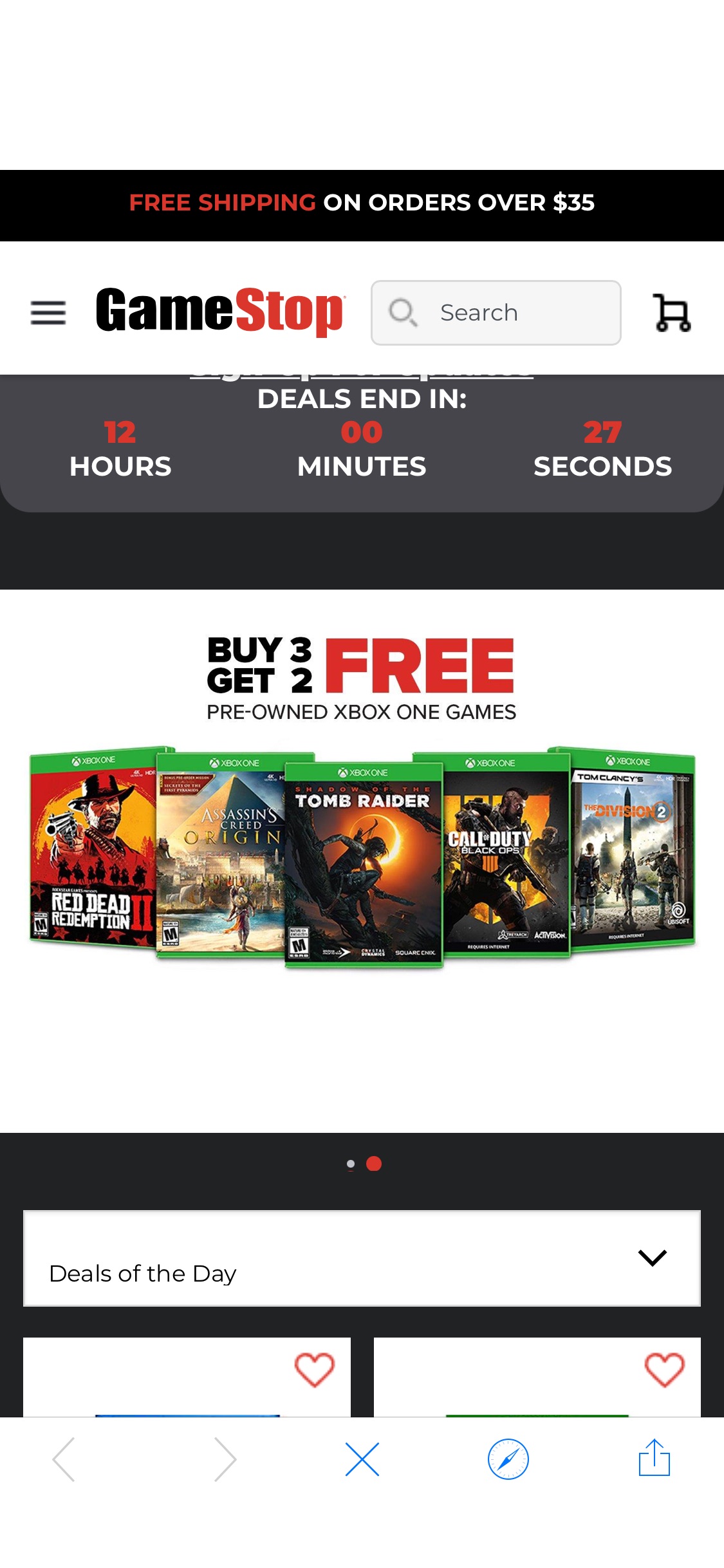Deal of the Day Deal of the Day | GameStop Gamestop今日优惠，二手游戏光盘买三赠二