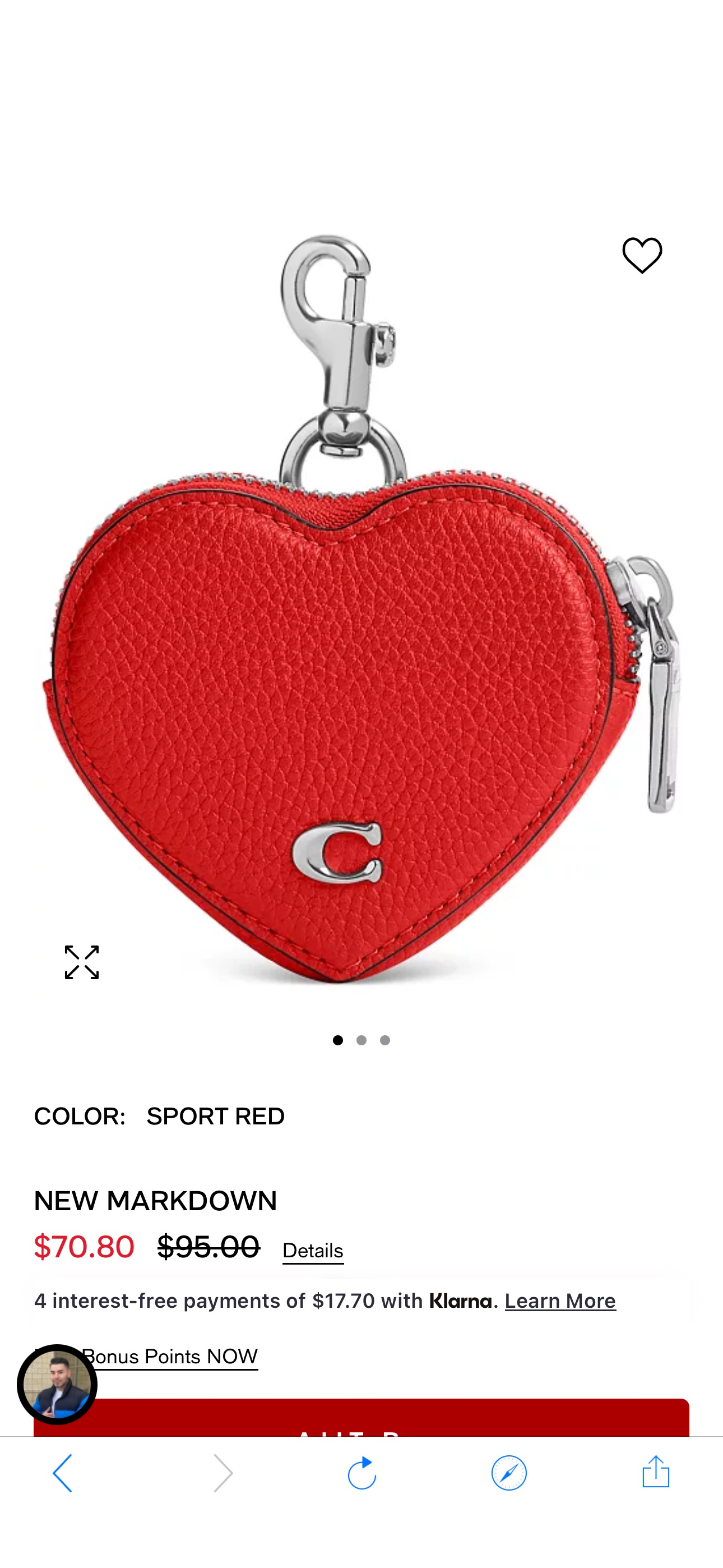 COACH Pebbled Leather Heart Coin Purse - Macy's