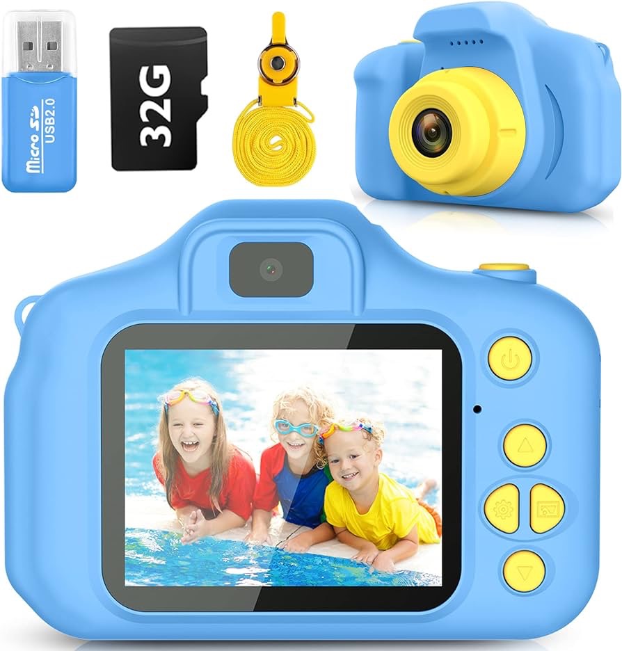 Amazon.com: Desuccus Kids Camera Toys Christmas Birthday Gifts for Boys and Girls Kids Toys 3-9 Year Old HD Digital Video Camera for Toddler 5 Puzzle Games with 32GB SD Card (Blue) : Electronics