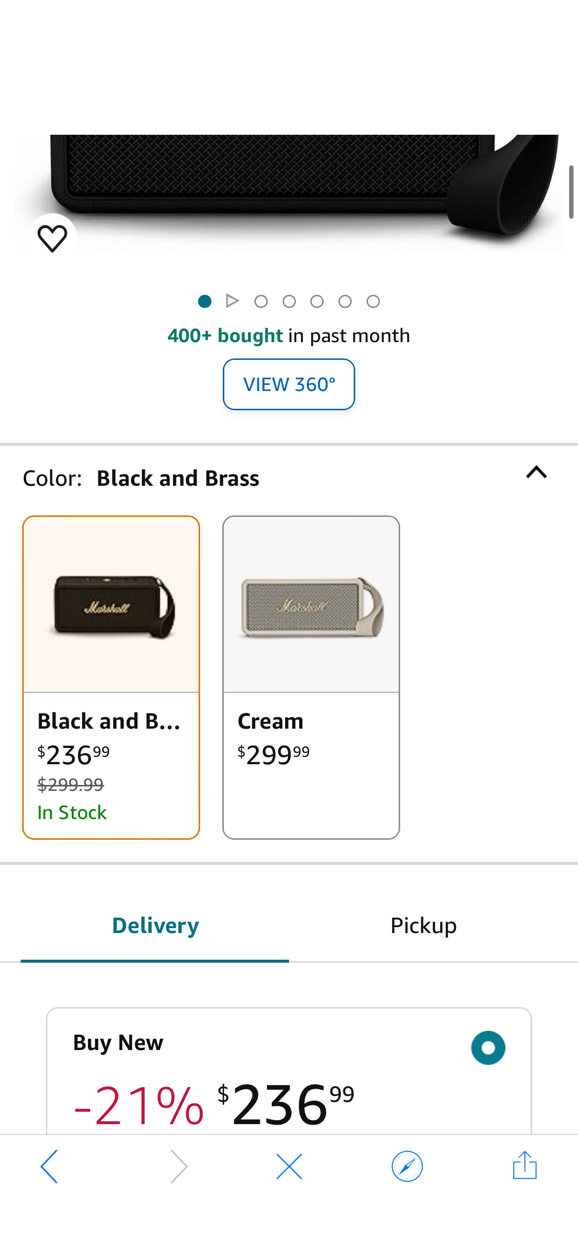 Amazon.com: Marshall Middleton Portable Bluetooth Speaker, Black and Brass : Electronics