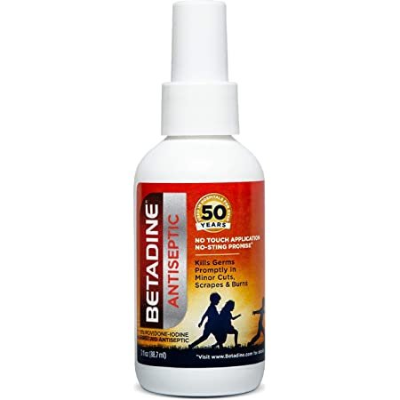 Betadine First Aid Spray 3 oz Povidone Iodine Antiseptic with No-Sting Promise