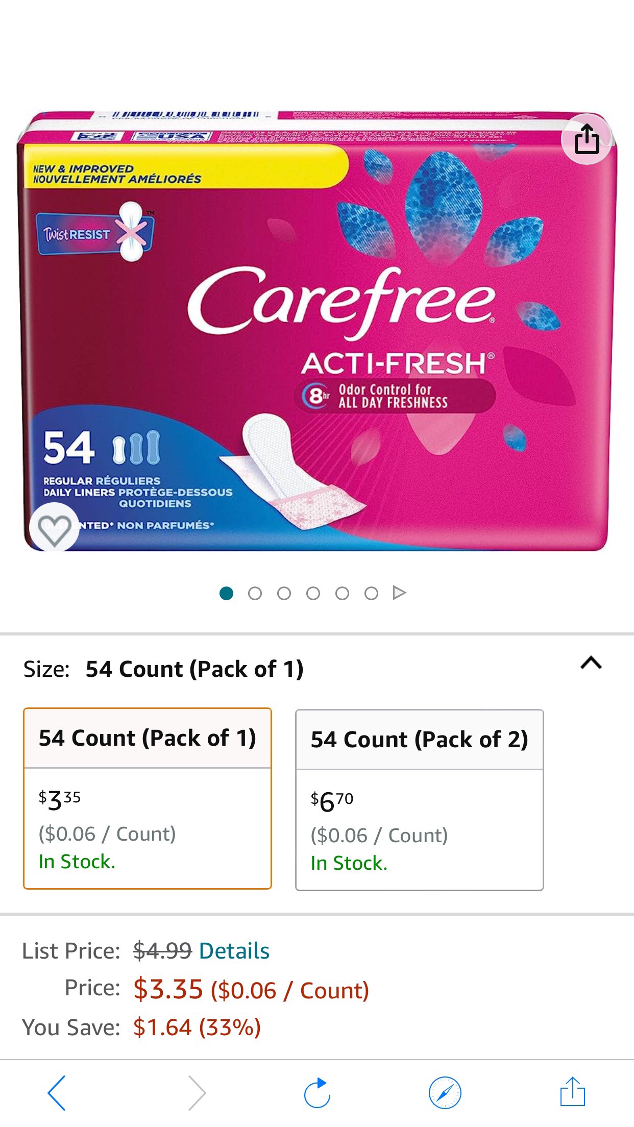 Amazon.com: Carefree Body Shape Pant Liners, Regular, Multicolor Unscented 54 Count (Pack of 1) : Automotive