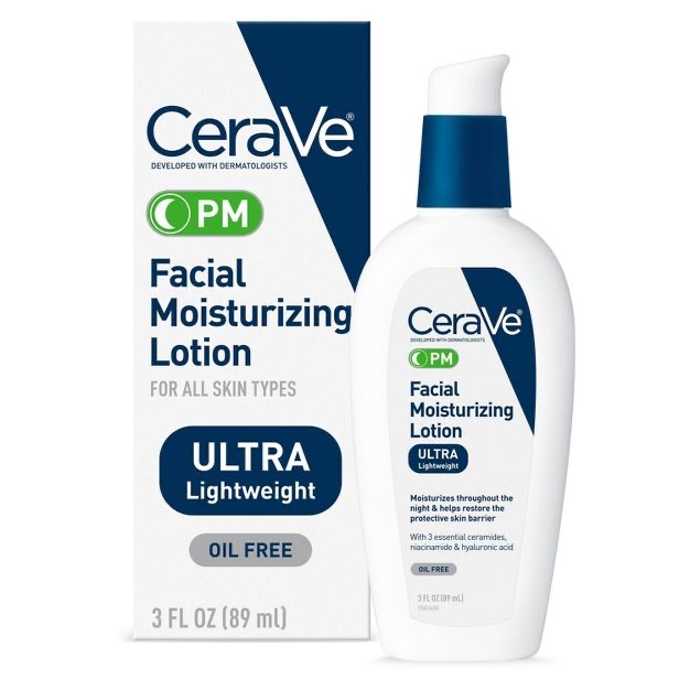 Cerave Face Moisturizer, Pm Facial Moisturizing Lotion, Night Cream For Normal To Oily Skin : Target