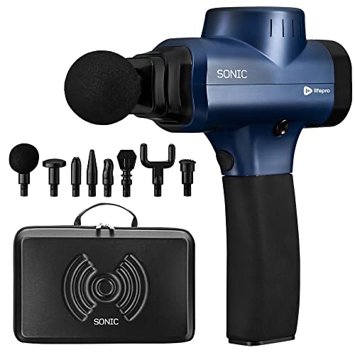 Sonic Handheld Percussion Massage Gun Deep Tissue- Massager Gun for Sore Muscle and Stiffness - Electric Muscle Massager Quiet, 5 Speed High-Intensity Best Gun Massage - Rechargeable Muscle Massage Gu