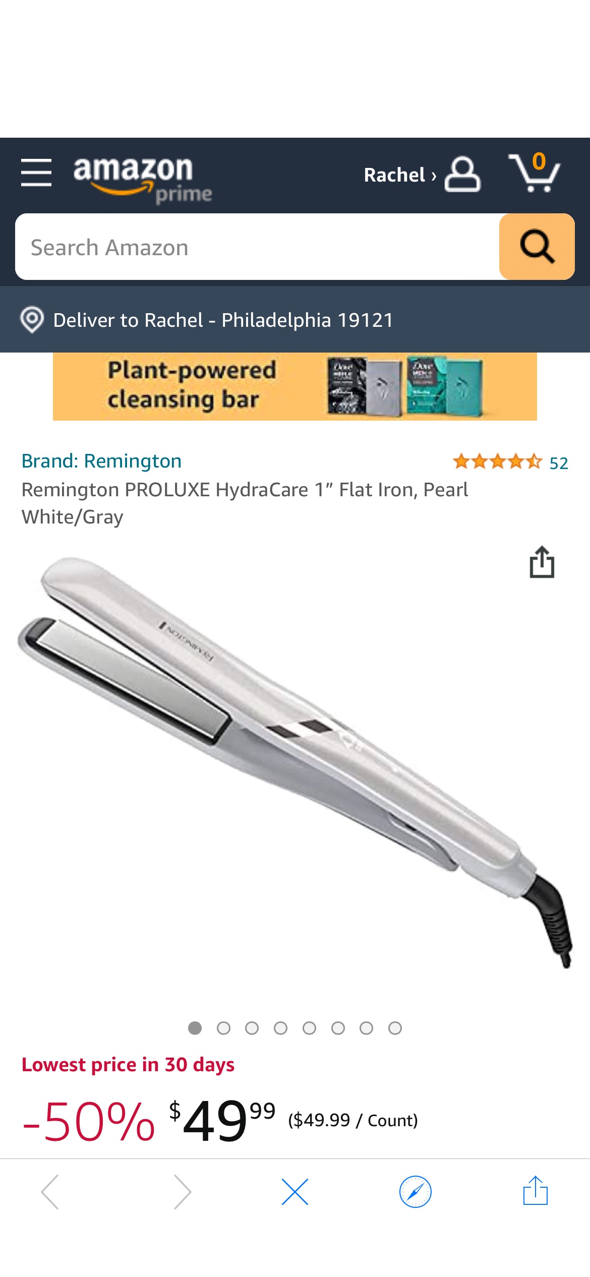 Amazon.com : Remington PROLUXE HydraCare 1” Flat Iron, Pearl White/Gray : Beauty & Personal Care