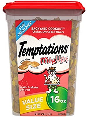 猫咪洁牙小零食 16 oz. TEMPTATIONS MIXUPS Crunchy and Soft Cat Treats Catnip Fever Flavor, 16 oz.