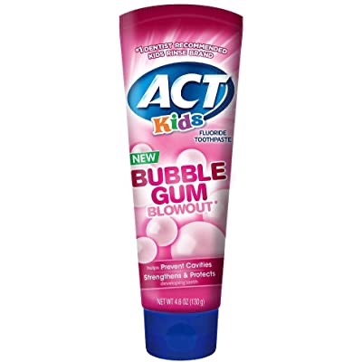 ACT儿童牙膏 Act Kids Bubblegum Blowout Toothpaste, 4.6 Ounce: Health & Personal Care