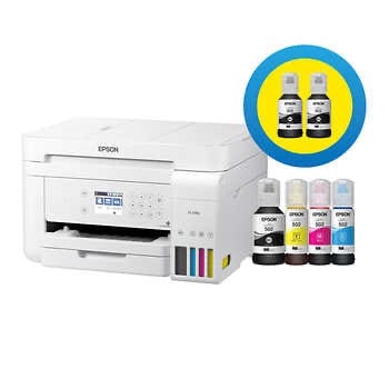 Epson EcoTank ET-3760 Special Edition All-in-One Wireless Printer with Two Bonus Black Ink Bottles | Costco 打印机
