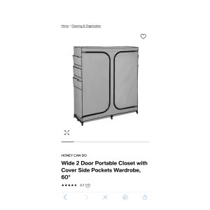 $58.99 Honey Can Do Wide 2 Door Portable Closet with Cover Side Pockets Wardrobe, 60 & Reviews - Cleaning & Organization - Home - Macy s
