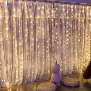 $13.59 Amazon.com : Twinkle Star 300 LED Window Curtain String Light for Christmas Wedding Party Home Garden Bedroom Outdoor Indoor Wall Decorations (Warm White) : Garden & Outdoor小灯