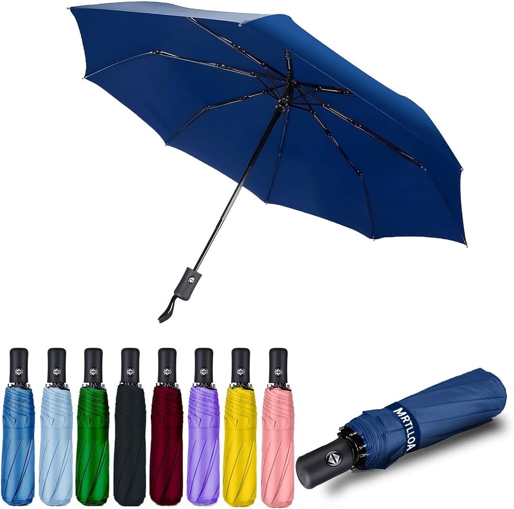 Amazon.com: MRTLLOA 42 Inch Compact Windproof Travel Umbrella for Rain, Lightweight, Portable, Automatic, Strong, Waterproof Folding Small Umbrellas for Women & Teenagers(Navy Blue) : Clothing, Shoes 