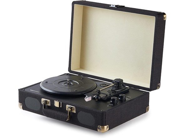 Suitcase Turntable Record Player with Built-in Speakers and Bluetooth