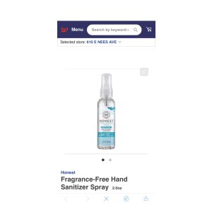 $1.9 Honest Hand Sanitizer Spray 無味酒精消毒噴霧