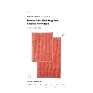 $15.99 Martha Stewart Collection Noodle 2-Pc. Bath Rug Sets, Created For Macy s & Reviews - Home - Macy s