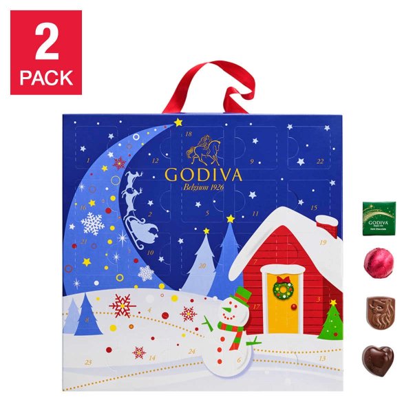 Holiday Premium Chocolate Advent Calendar, 2-pack