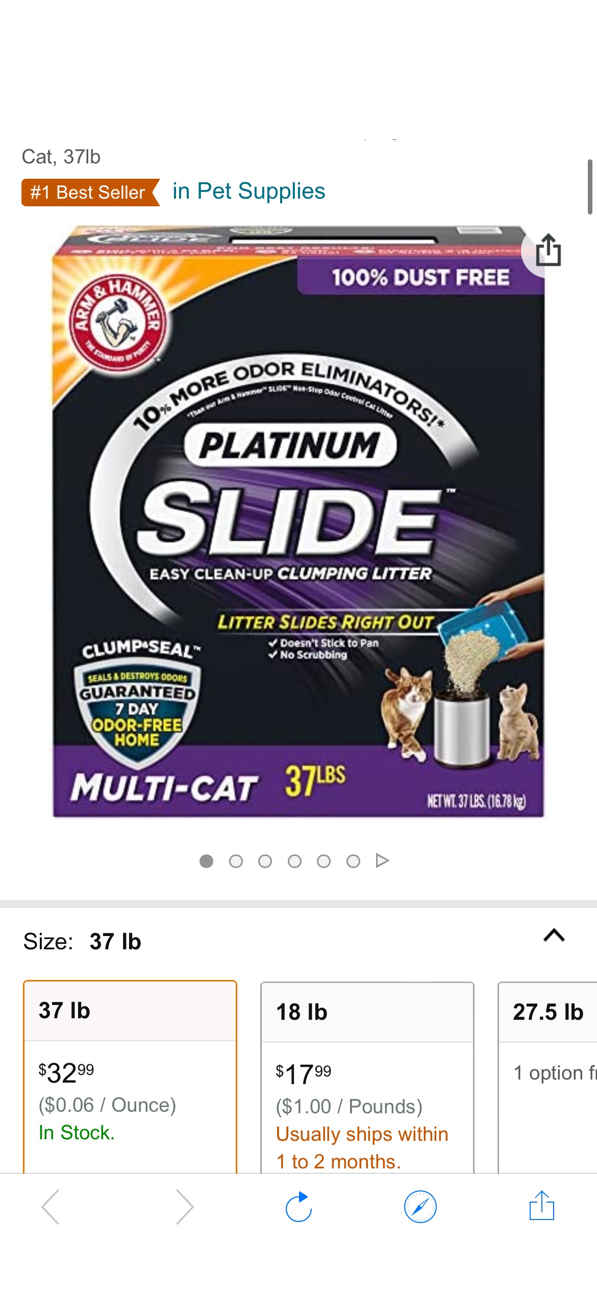 ARM & HAMMER Slide Platinum Clumping Cat Litter锤子猫砂