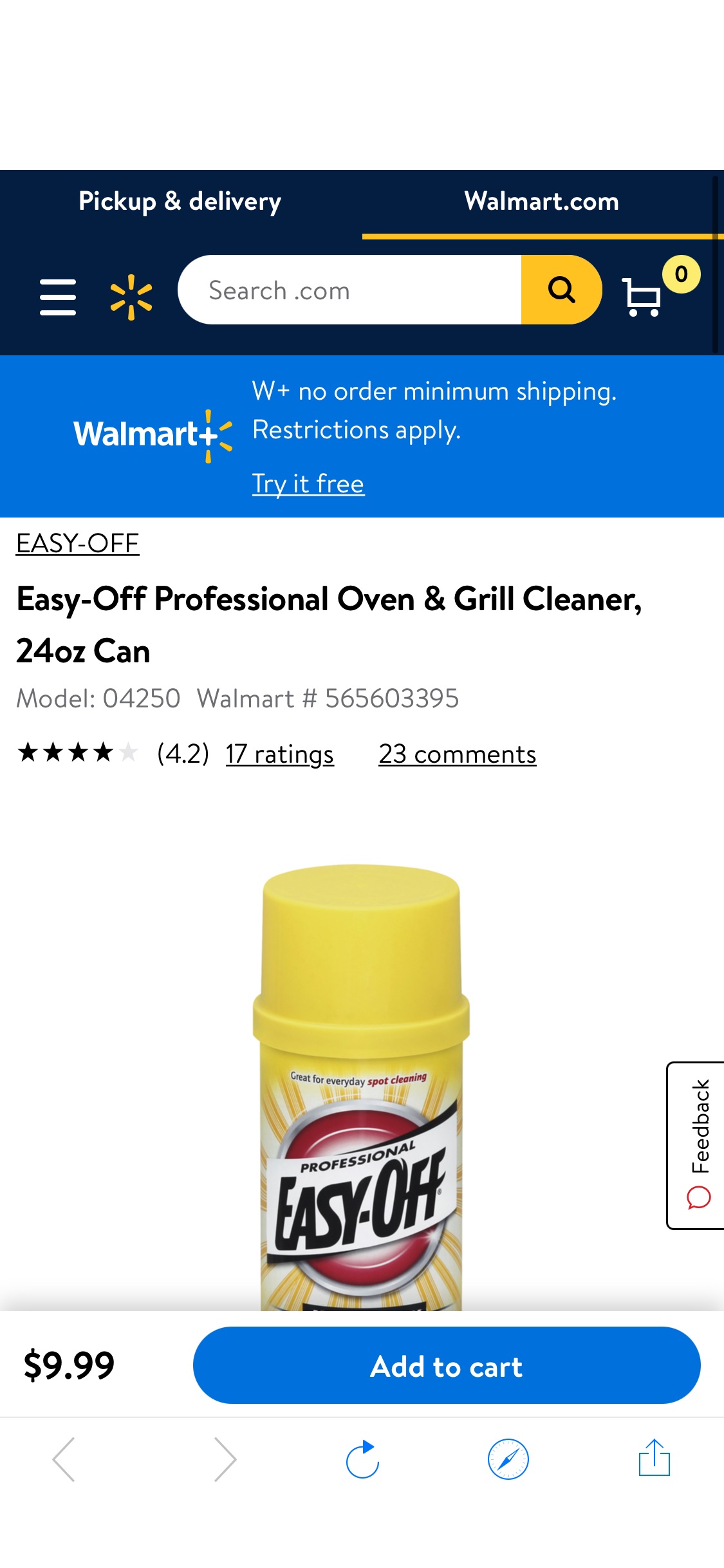 Easy-Off Professional Oven & Grill Cleaner, 24oz Can - Walmart.com - Walmart.com 清理