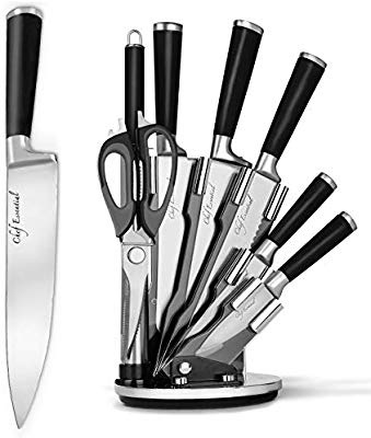 8 Pc Knife Set with Rotating Block 廚房刀具八件組