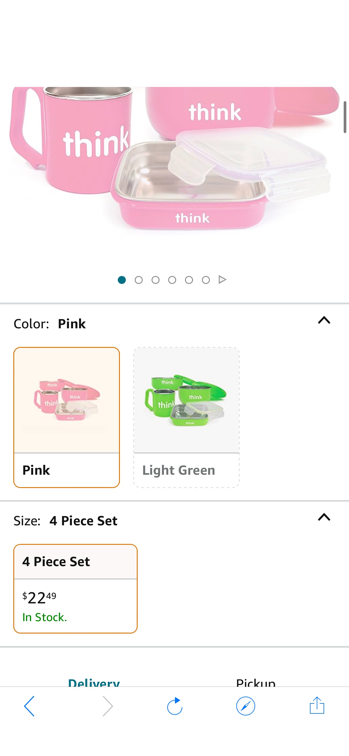 Amazon.com : Thinkbaby Complete BPA Free Feeding Set (Pink) : Baby Dinnerware Sets : Baby