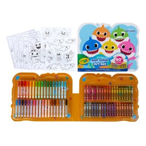 史低价：Crayola 儿童填色笔+纸90件大套装，Baby Shark主题