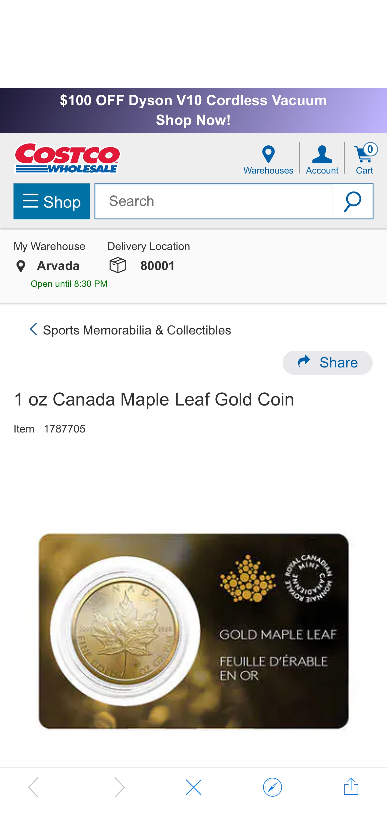 1 oz Canada Maple Leaf Gold Coin | Costco