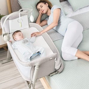 RONBEI 枕边婴儿床优惠，可调节高度
