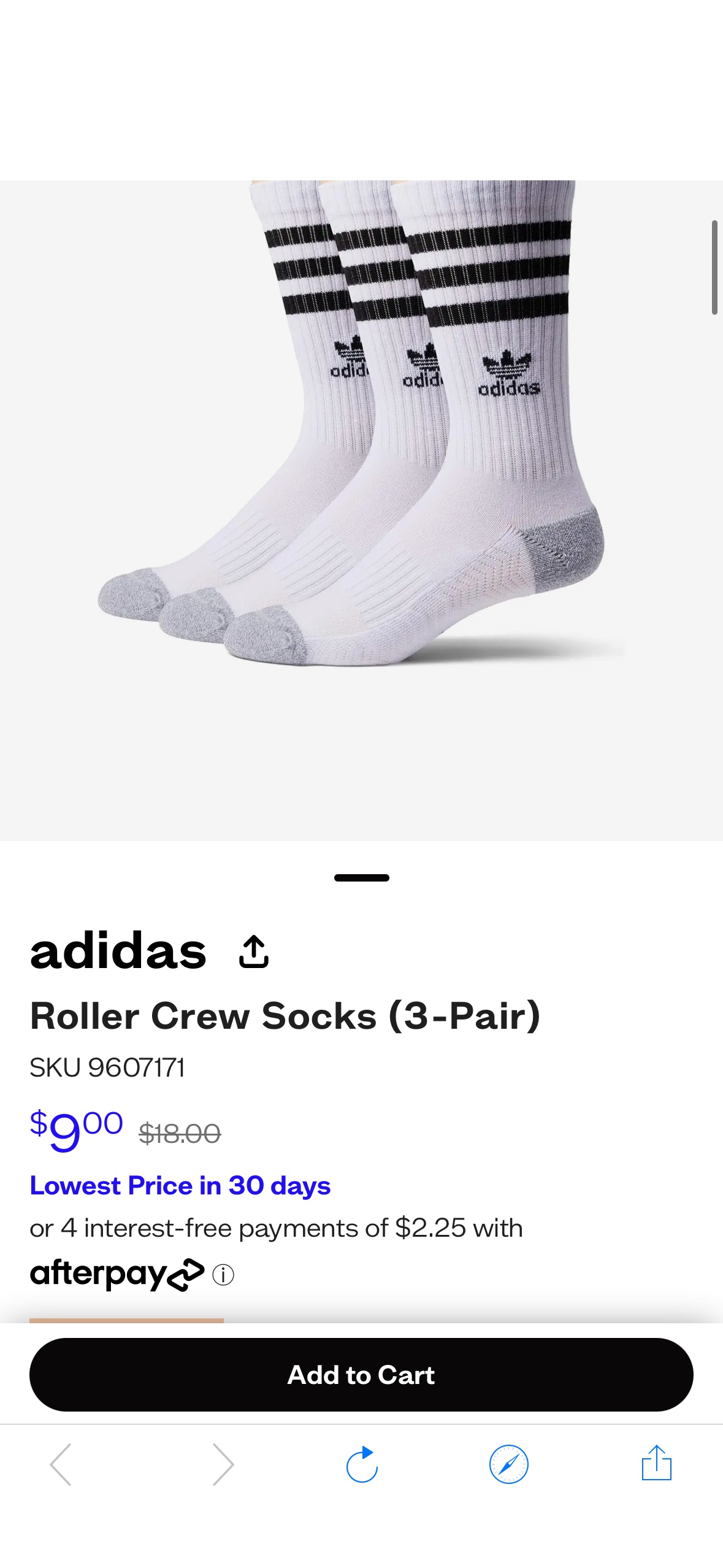 adidas Roller Crew Socks (3-Pair) | Zappos.com