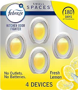 Amazon.com: Febreze Small Spaces, Plug in Air Freshener Alternative for Home, Heavy Duty Lemon Scent, Odor Eliminator for Strong Odor 4 Count (Pack of 1) : Health &amp; Household