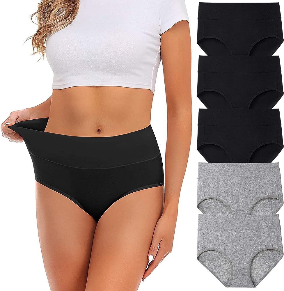 UMMISS Women's Soft Cotton Underwear Panties, Stretch Comfort Brief Underwear for Women-5 Pack -Multi -L. at Amazon Women’s Clothing store
