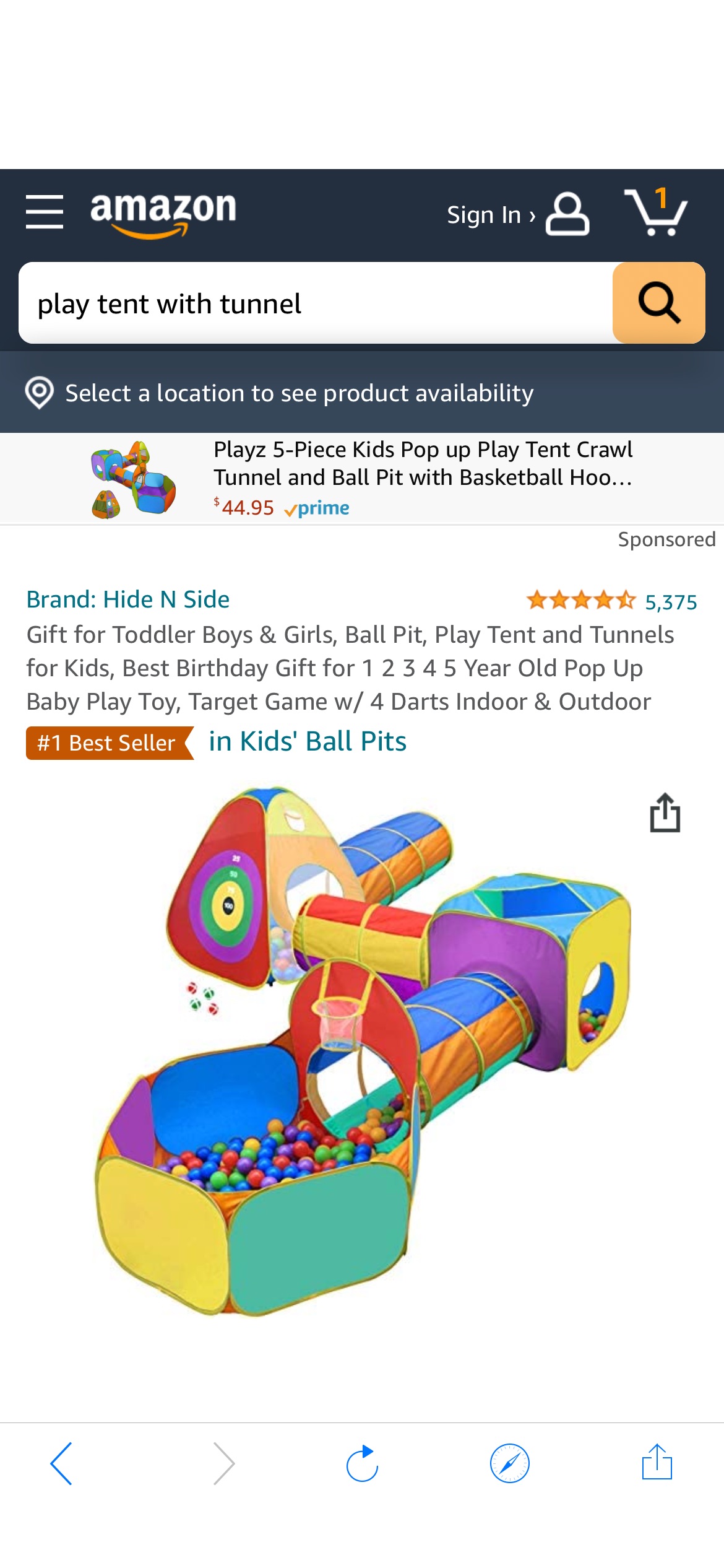 Amazon.com: Gift for Toddler Boys & Girls, Ball Pit, Play Tent and Tunnels for Kids, Best Birthday Gift for 1 2 3 4 5 Year Old 儿童海洋球隧道帐篷